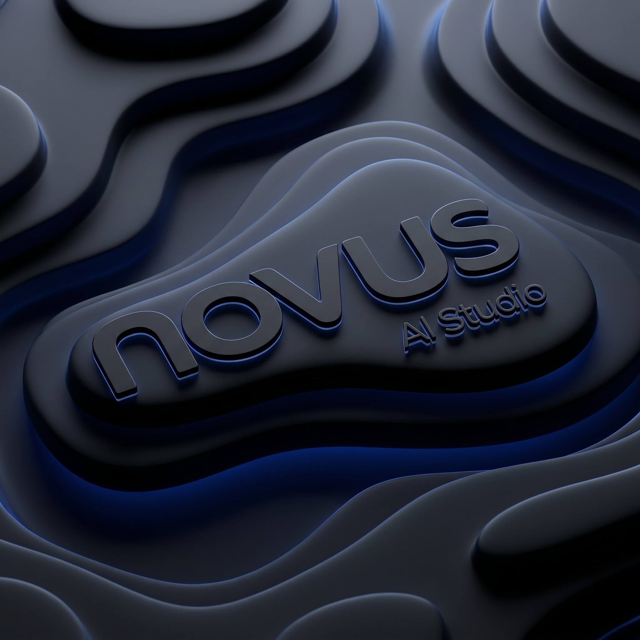 Relieve oscuro con marca NOVUS AI Studio.