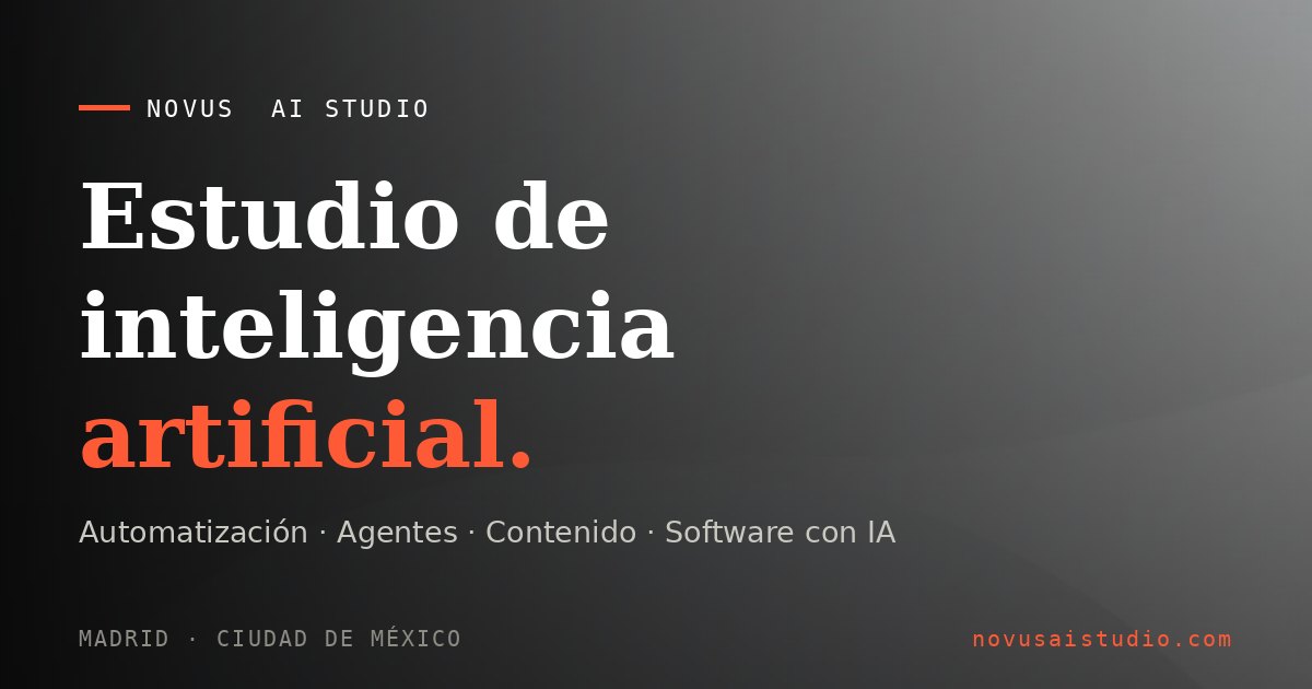 NOVUS AI Studio — Estudio de inteligencia artificial